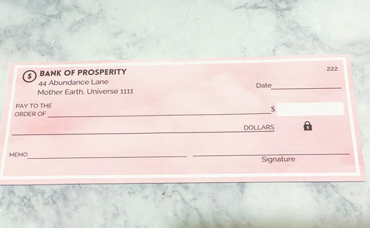 Pink Cloud Manifest Law of Attraction Abundance Printable Checks