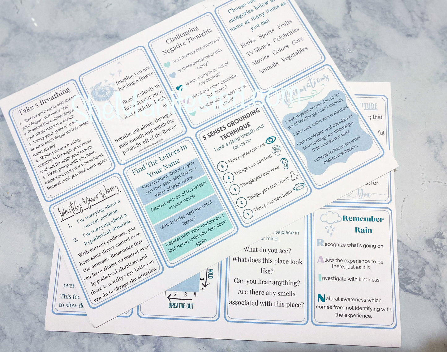 Printable Anxiety Coping Flashcards