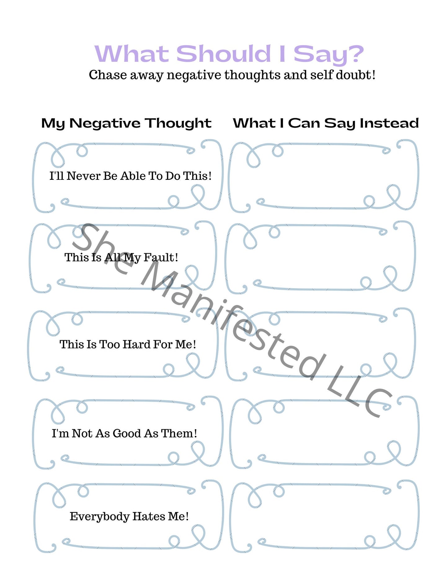 The Young Girls Guide to Self Care and Mindfulness Creative Journal Printable Workbook