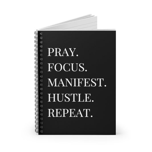 Pray Focus Manifest Hustle Spiral Notebook