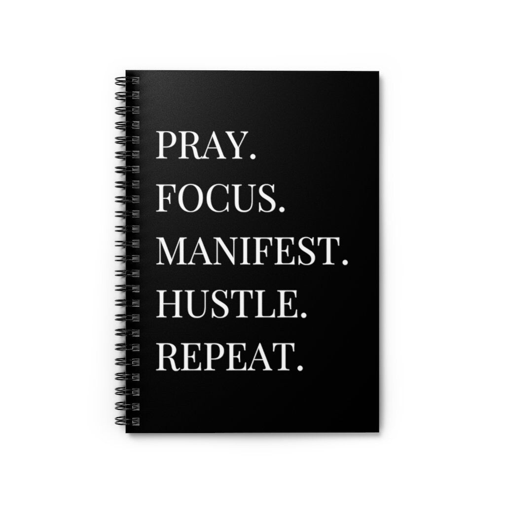 Pray Focus Manifest Hustle Spiral Notebook